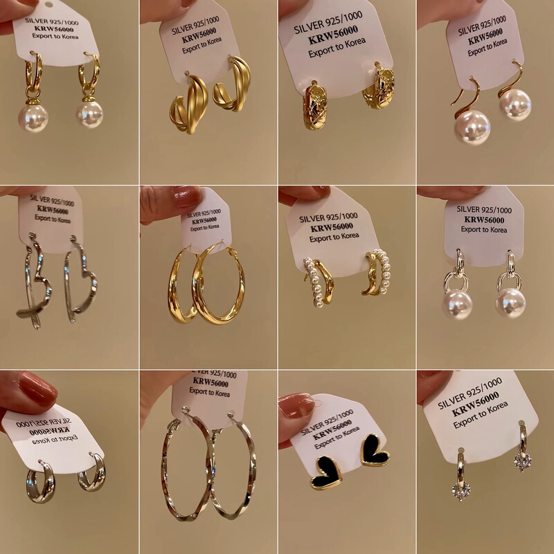 Golden Ring Ear Ring Women's 2024 New Explosive Ear Buckle Light Luxury Advanced Ear Ring Earrings Autumn and Winter Ring Earrings