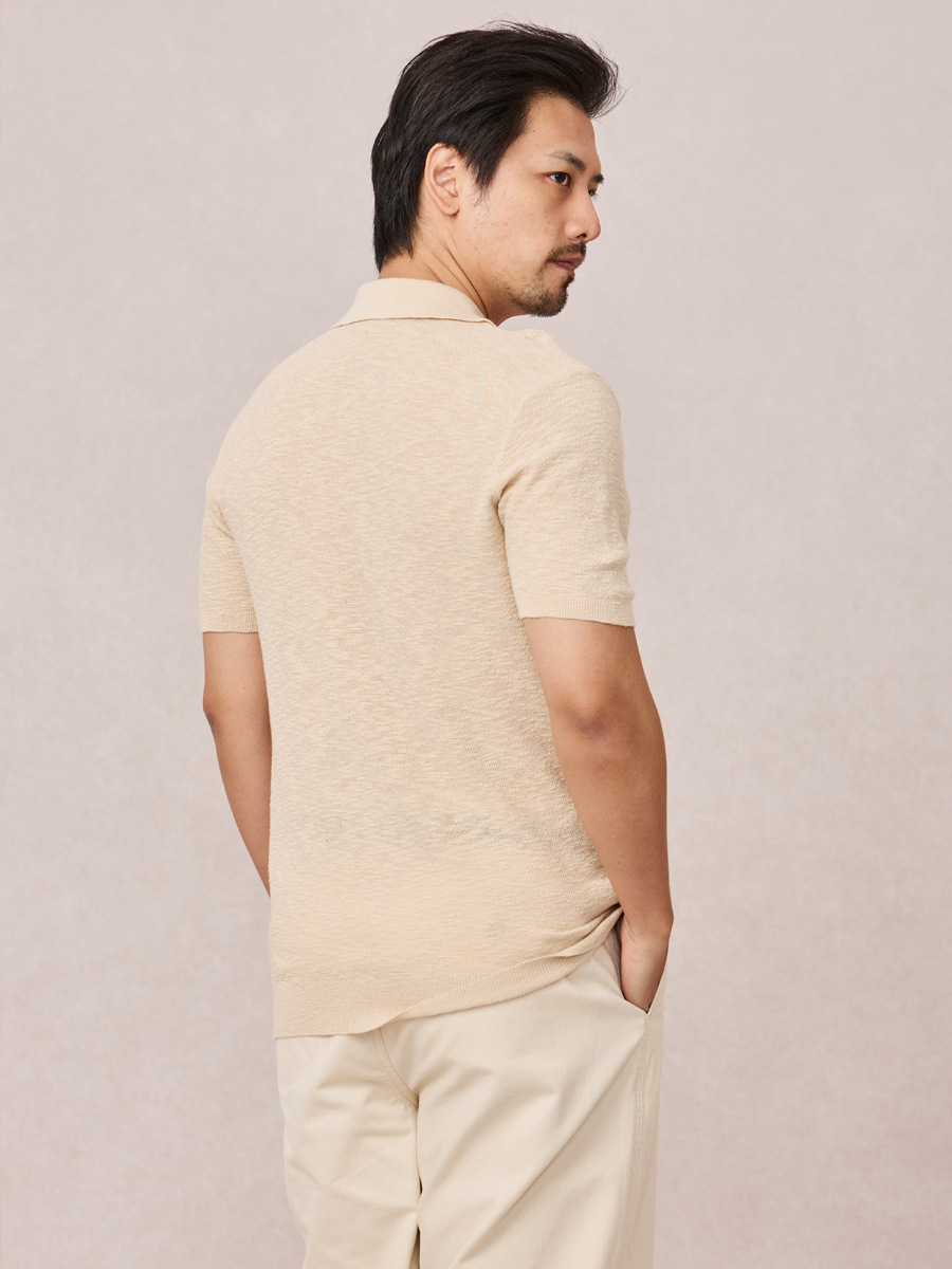 Prendas de punto texturizadas, seda de hielo, manga corta, camisa POLO de negocios delgada para hombres, camiseta con cuello de gaviota, comercio exterior, venta al por mayor transfronteriza