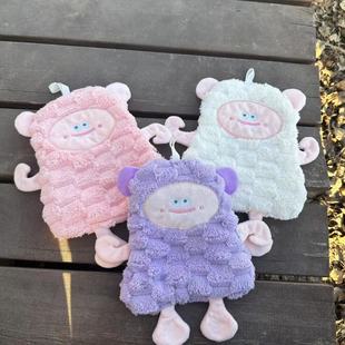 Cross-border supply of tooth monster can be hung coral fleece towel cloth table mat cup mat hand gift small gifts wholesale