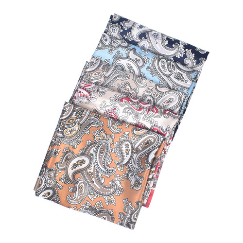 Cross-border new fashion cashew nut women's printed satin 60 square silk scarf wholesale fashion small square scarf