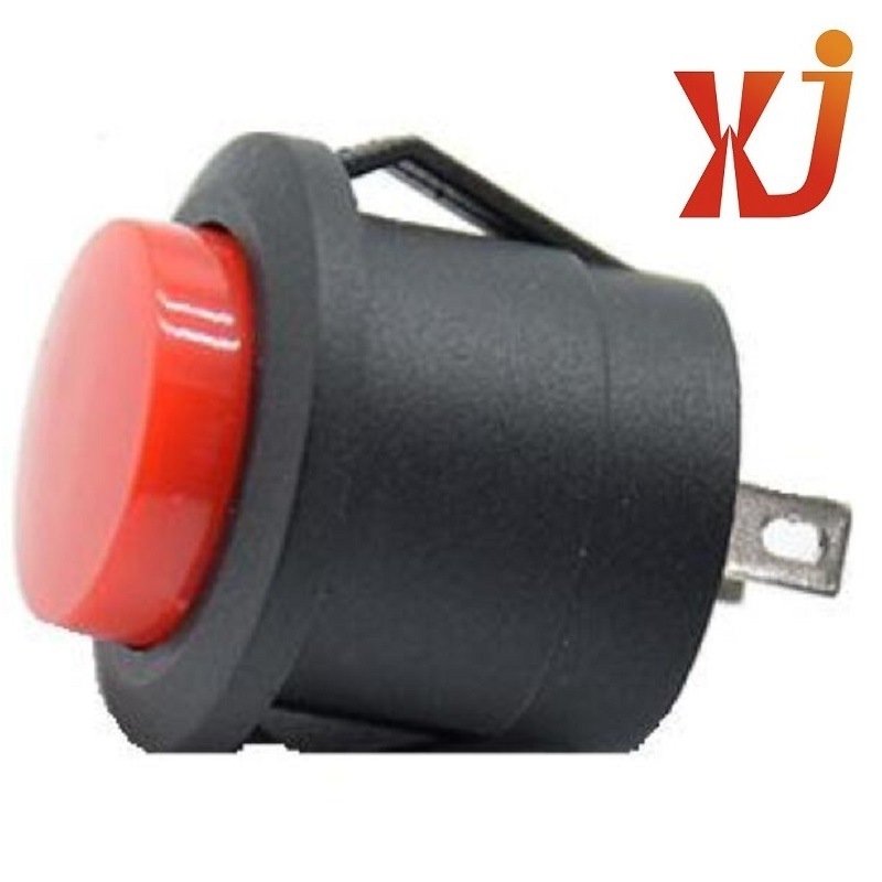 大电流按钮开关自复位  批发按钮开关红黑帽  全塑自锁开关13mm