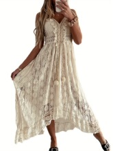 P 35231 Lace Straps Maxi Dress ��˿������ȹ ŷ���羳