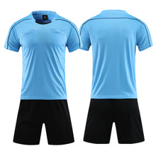 Professional Soccer Referee Uniform Men Round Neck Football