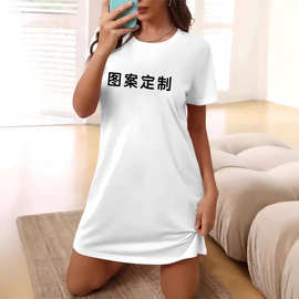 2024外贸跨境亚马逊速卖通爆款一件定制女装T恤连衣裙女定制