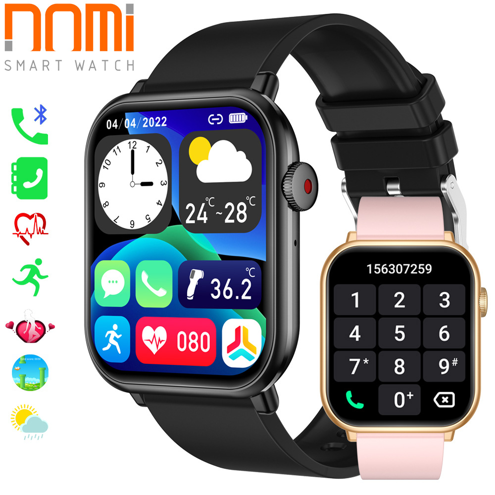 新款QX9語音助手遊戲計算器1.96inch運動防水藍牙通話智能手錶