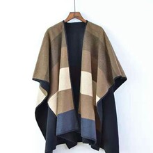 外贸披肩春秋冬款加绒大毯子空调毯斗篷双面保暖披风情侣老年流苏