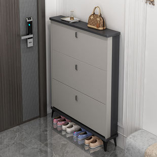 Italian Ultra-Thin Shoe Cabinet for Home Entrance Simple Modern Tipping Bucket Entrance Cabinet Large Capacity Small Apartment Storage Cabinet