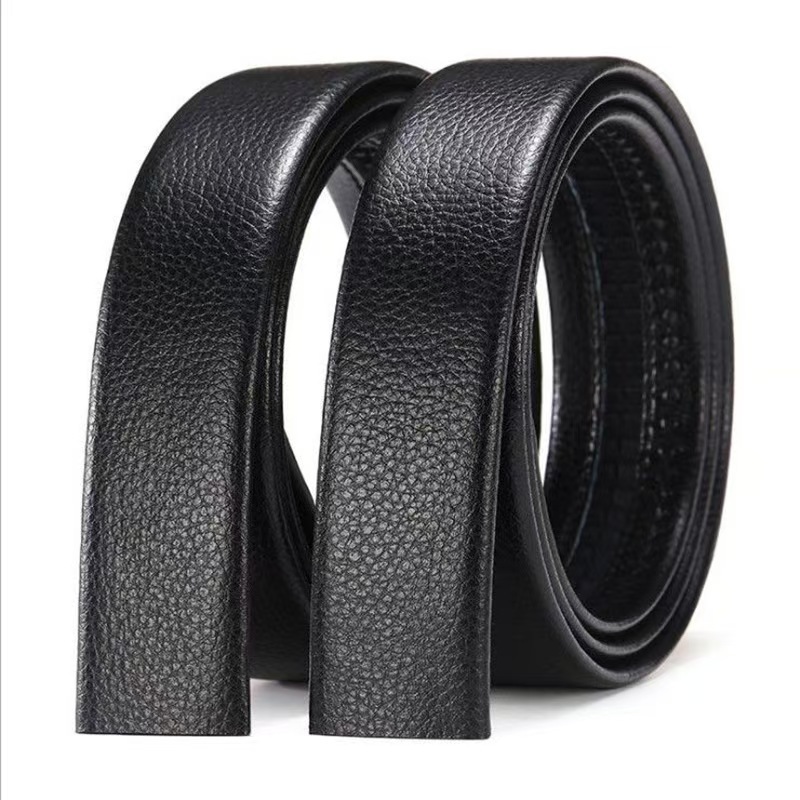 Men's belt automatic buckle headless belt with PVC litchi pattern headless belt manufacturers wholesale Men's belt automatic buckle headless belt with PVC litchi pattern headless belt manufacturers wholesale