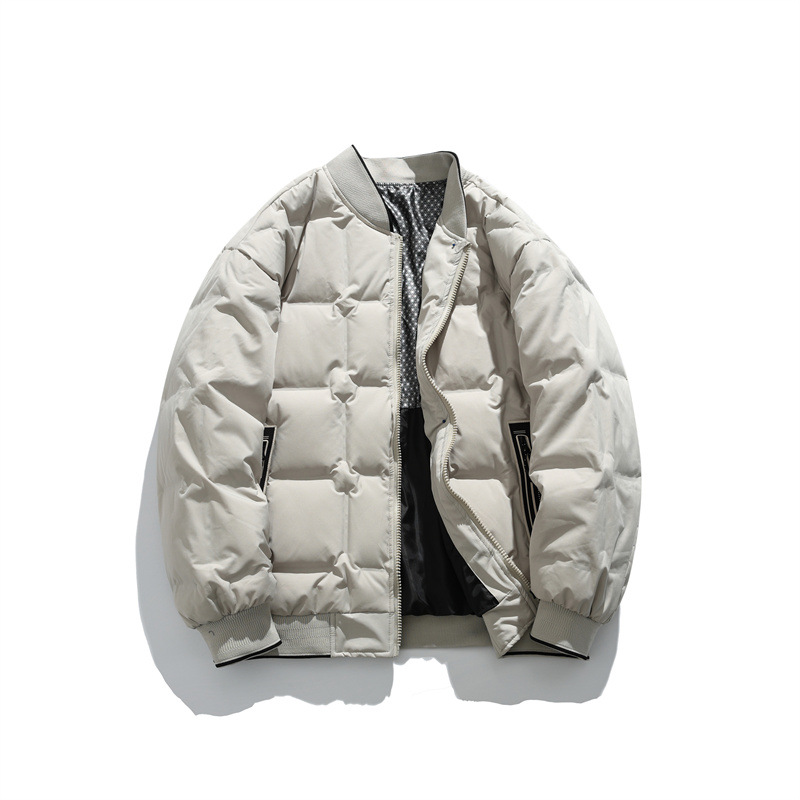 Chaqueta de pluma para hombre 2025 nuevo cuello de béisbol 90 blanco de acero grueso caliente estilo coreano chaqueta casual de invierno para hombre image 1