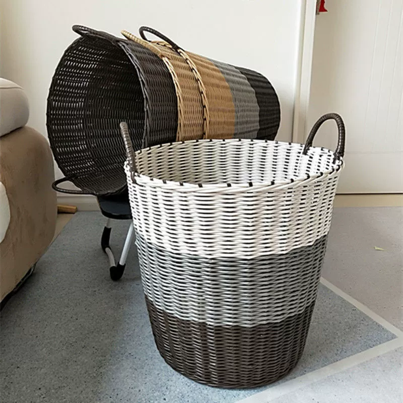 Plastic woven laundry basket, storage basket, toy, handheld storage system