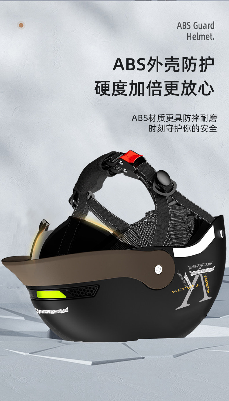 National Standard 3C Certified Electric Vehicle Helmet, Summer Sun Protection Half Helmet, Push-In Style, Unisex, All-Season Riding Safety Helmet
