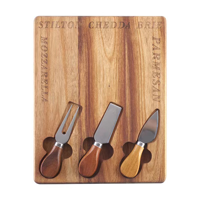 Tabla de cortar de madera Acacia filete hornear pan tablero cocido palet queso Queso plato fruta tabla de cortar