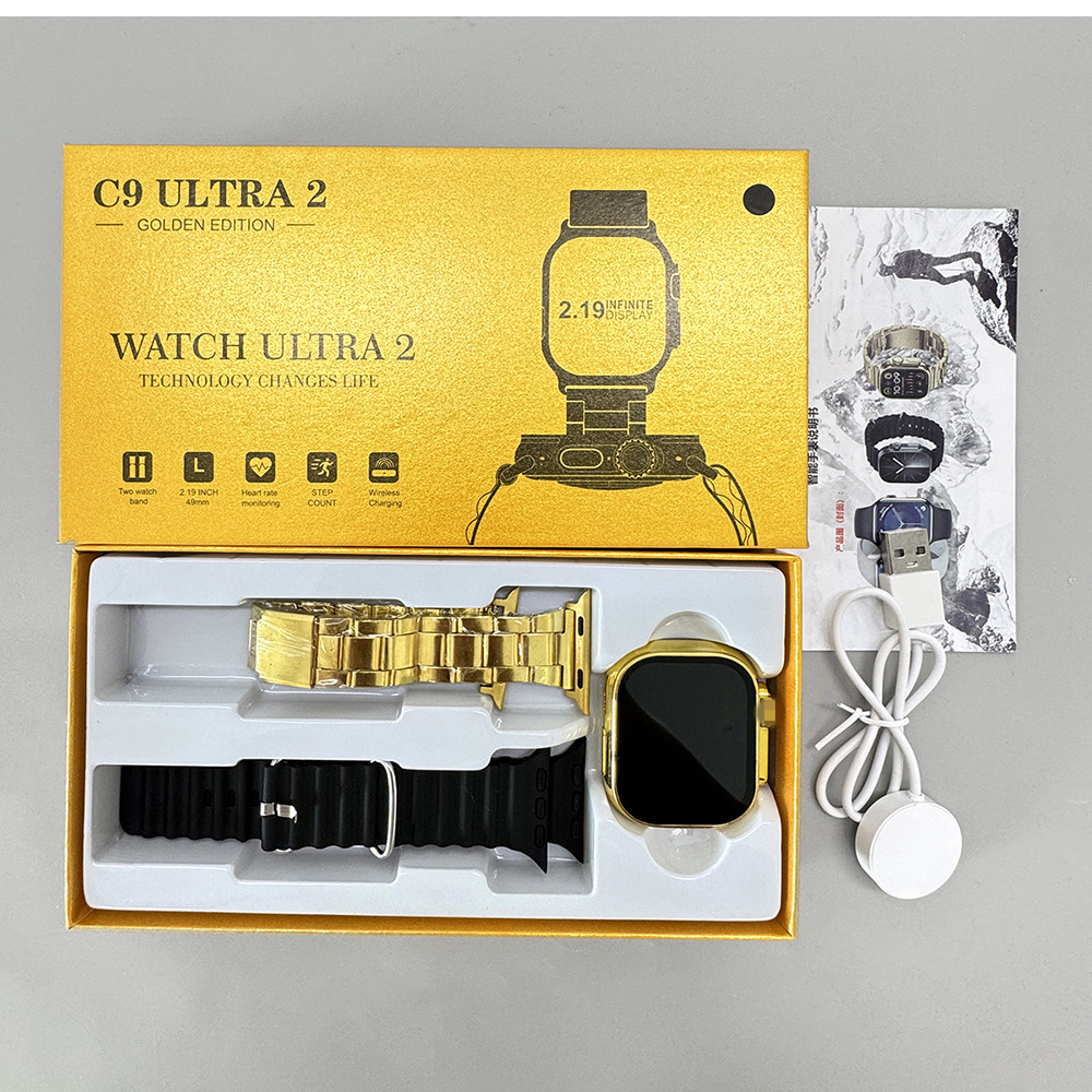 Reloj inteligente transfronterizo Huaqiangbei s9ultra, teléfono Bluetooth de oro local, reloj de monitoreo de salud de presión arterial y frecuencia cardíaca