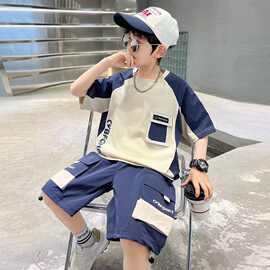 男童夏季套装2026新款儿童装男孩中大童夏装宽松帅气短袖两件套潮