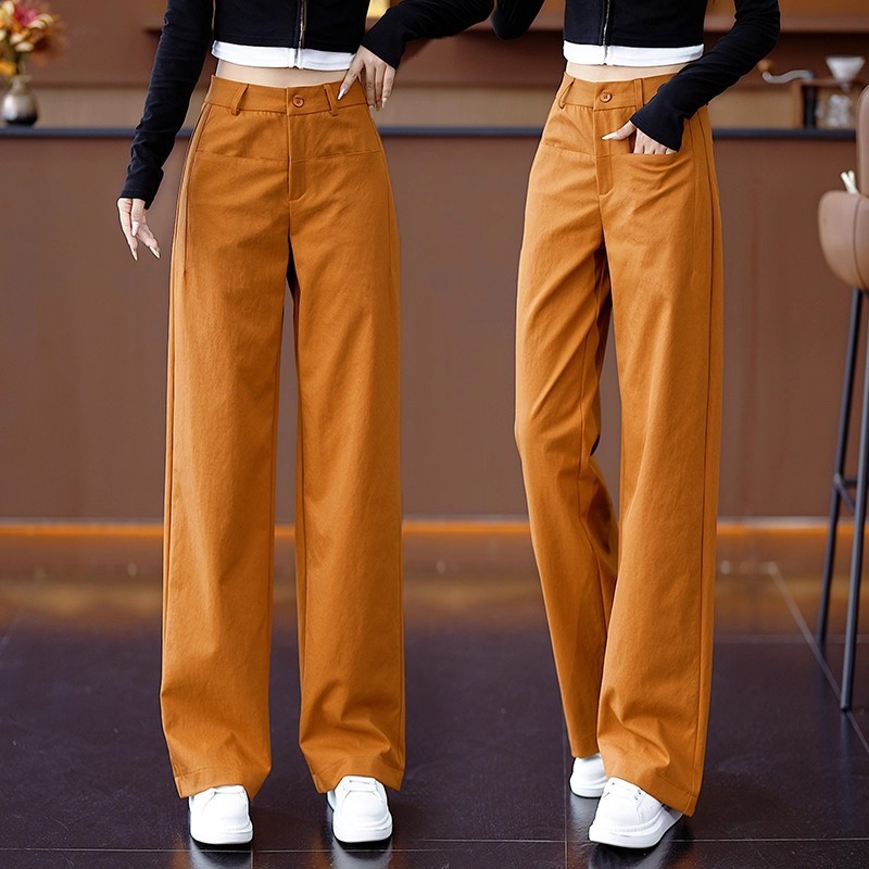 Navy Blue Pants for Women 2026 Spring/Summer New Popular Style Petite Loose Wide-Leg Slimming Suit Straight-Leg Casual Pants