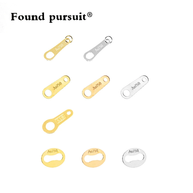 Ювелирные изделия из чистого золота 18 карат: колье, браслет, бирка с гравировкой, цепочка-подвеска Au750, персонализированный трендовый аксессуар для самостоятельного изготовления украшений