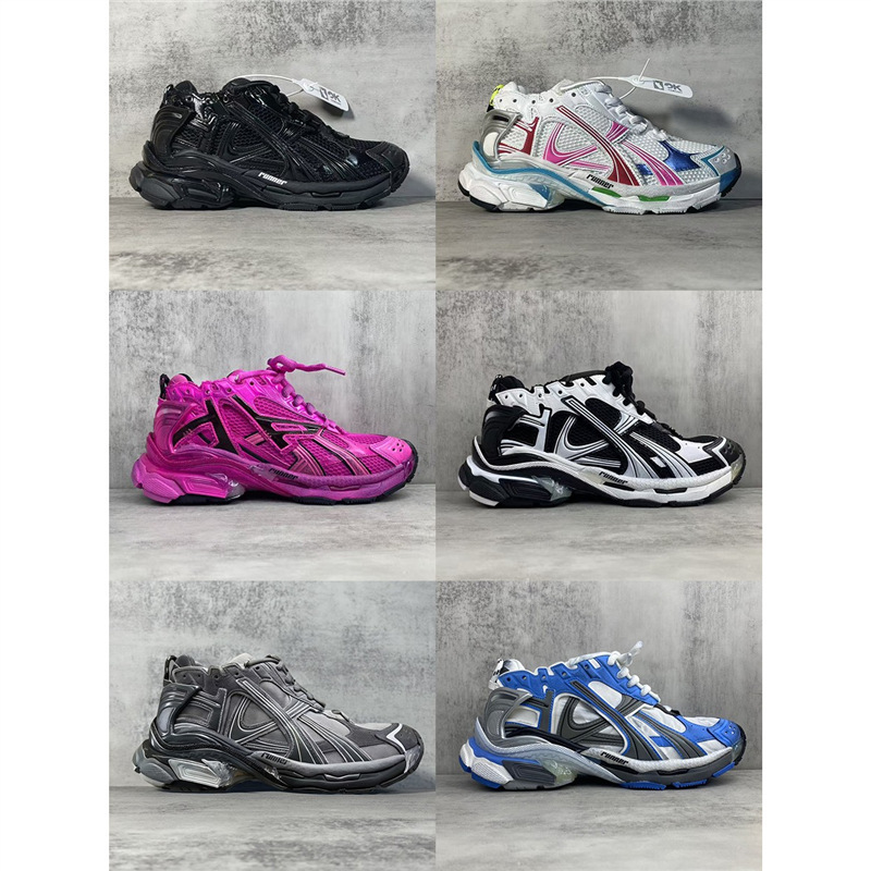 Original Box Ok Export Cross-Border Custom Paris 7Th Generation Runner Dad Shoes Retro Thick-Soled Hollowed-Out Vintage Distressed Look