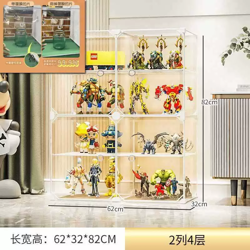 Display Stand (Lego) Acrylic Minifigure Storage Box, modular transparent organizer, multiple layer options