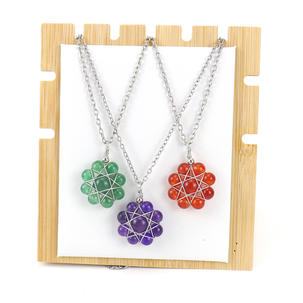 Simple Style Flower Crystal Handmade Pendant Necklace 1 Piece