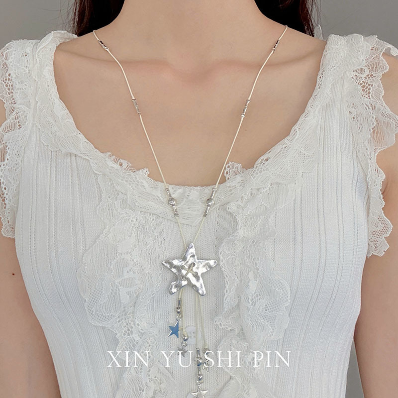 复古做旧星星流苏长款项链女2025新款小众个性设计甜酷风百搭颈链|undefined