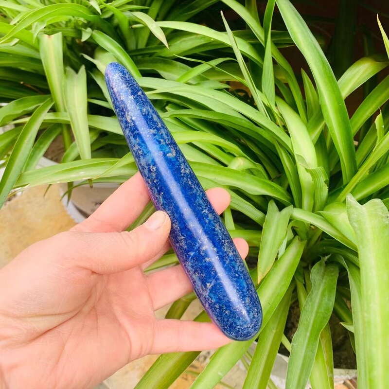 天然青金石水晶按摩棒水晶摆件 图 5