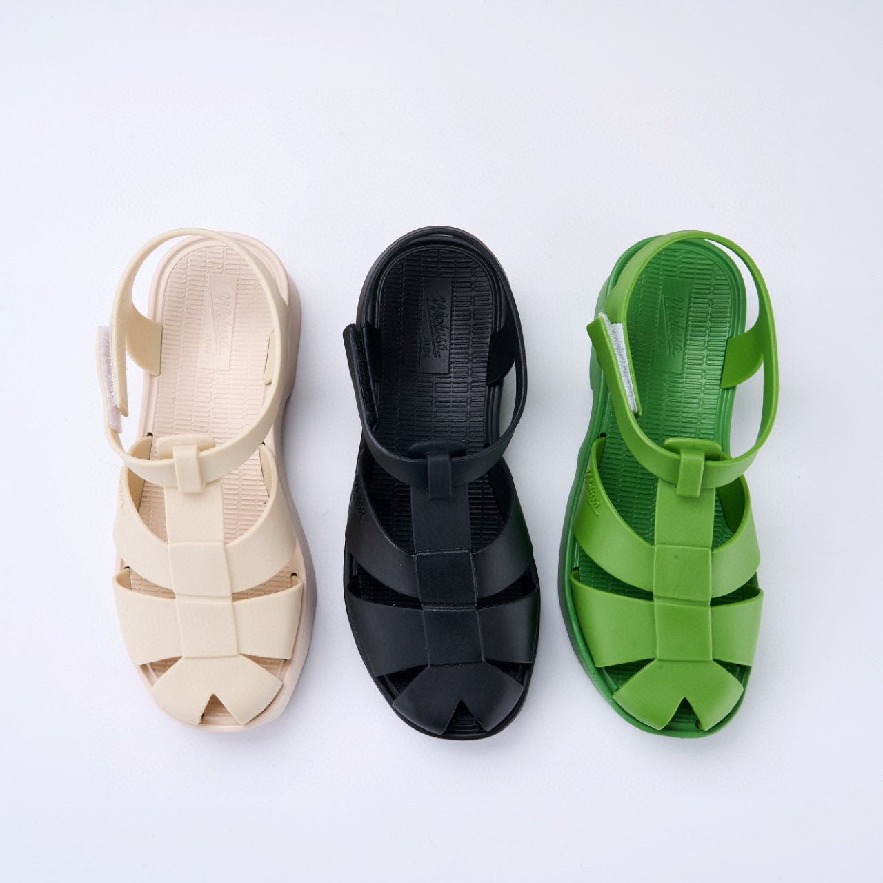 2025梅*莎meli*sa果凍鞋女涼鞋包頭羅馬中跟沙灘鞋厚底休閒鏤空