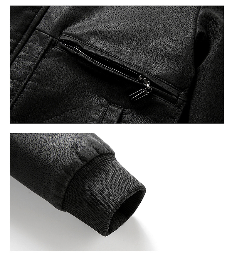 Men's Leather Jacket With Fleece Lining For Winter And Autumn Style_voghion.com