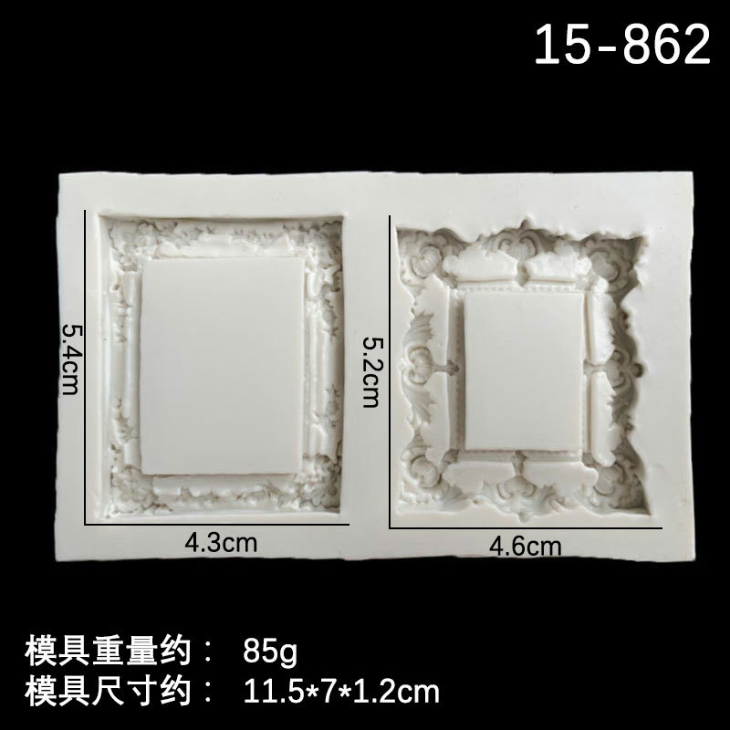 De estilo europeo en relieve patrón vintage decoración de la torta del molde fondant espejo marco seco ritmo de hornear molde de silicona de arcilla epoxi
