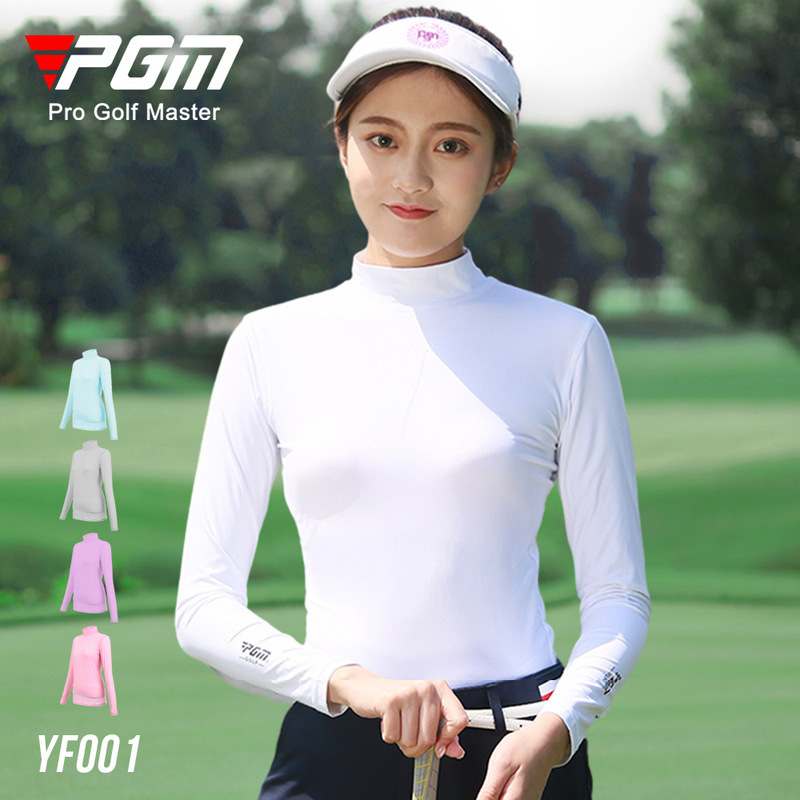 Pgm Golf Clothing for Women, Summer Ice Silk Sun Protection Base Layer Long-Sleeve Slim-Fit Top, In-Stock Wholesale Quick-Dry