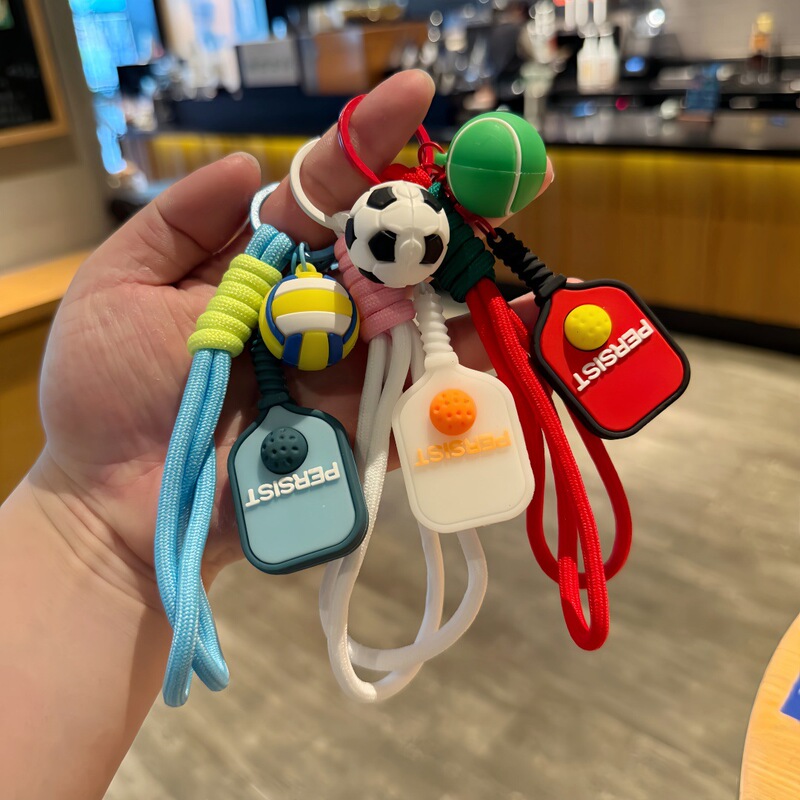 New Sports Pickleball Racket and Sports Ball Keychain Car Keychain Men's and Women's Backpack Pendant Event Gift New Sports Pickleball Racket and Sports Ball Keychain Car Keychain Men's and Women's Backpack Pendant Event Gift