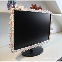 包邮显示器电脑罩屏幕布艺电视机罩防尘套套蕾丝边框圈万年历其它