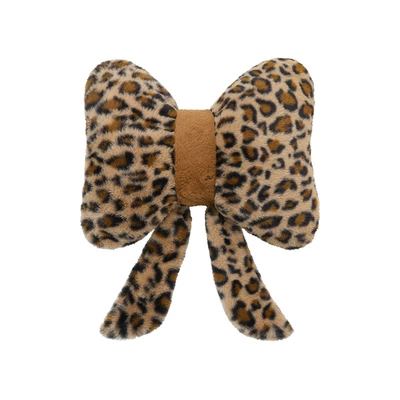 Thickened and Warm, Plush and | Seat cushion, seat cover - rabbit-fur-leopard-print-ribbon-lumbar-support