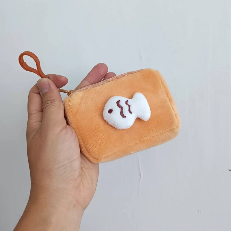 Xiaohongshu 面白いクッキーイヤホン小銭入れかわいい漫画ぬいぐるみコイン小銭入れ女性収納キーバッグ|undefined