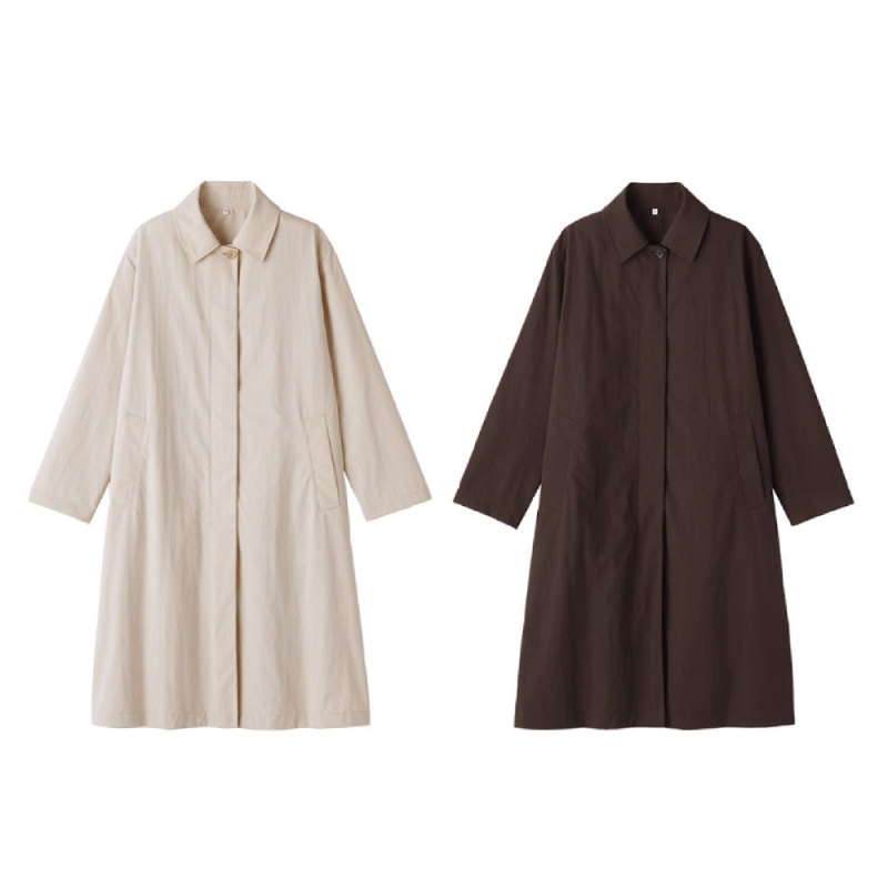 Muji Women's Water-Resistant Uv Protection Stand Collar Coat Sun Protection Windbreaker Casual Long Coat Women's New Style