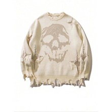 T 35965 Skull Jacquette Loose Sweater ���t�Ứë��