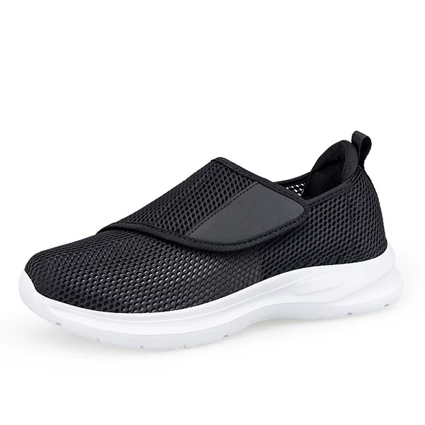 Summer Walking Shoes for Men and Women, Mom and Dad Casual Sports Shoes, Low-Cut Hole Single Mesh Velcro Slip-On Running Shoes