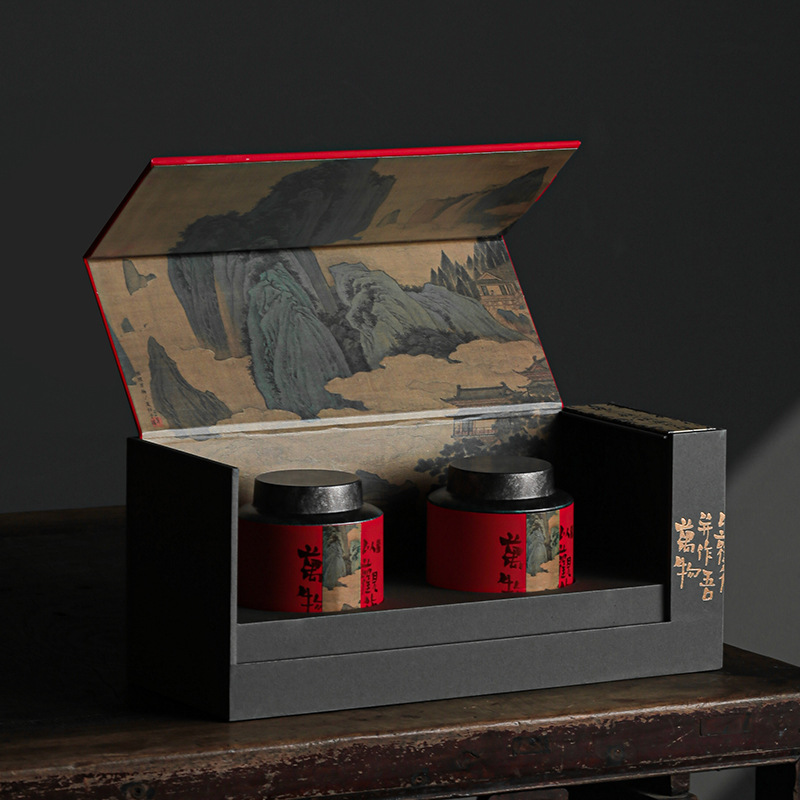 复古高档茶叶包装盒单双三铁罐装红茶白茶绿茶通用茶叶空礼盒定制
