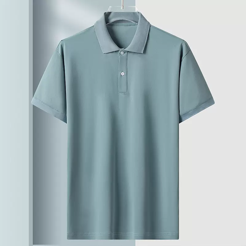 外贸男士POLO衫短袖t恤冰丝Polo薄款翻领爸爸装商务休闲跨境上衣