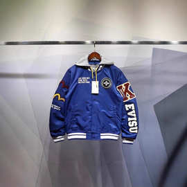 25ss冬季新款福绅男女情侣同款Evisu刺绣字母棒球服外套棉服夹克