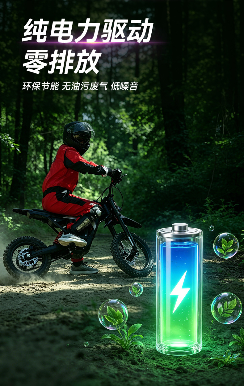 New Electric Off-Road Motorcycle with Deceleration Motor, High-Performance Electric Motorcycle, 60V25Ah High-Power Motorcycle