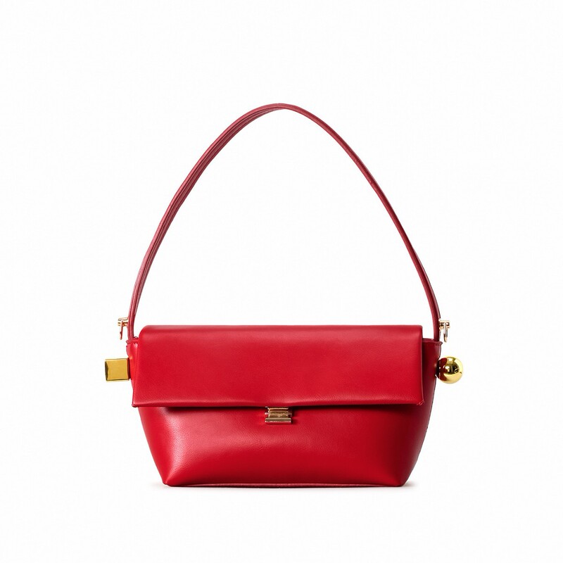 French-Style Flap Underarm Bag for Women, New Versatile Small Square Bag, Red Wedding Bride Bag, Elegant Commuter Shoulder Bag