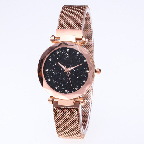 AliExpress Women's Watch Fashion Casual Creative Starry Sky Diamond Magnet Strap Watch Manufacturer Dropshipping