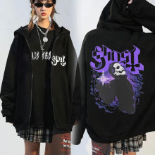 90s Vintage Ghost Band Cars printing zip up hoodies men's Ov