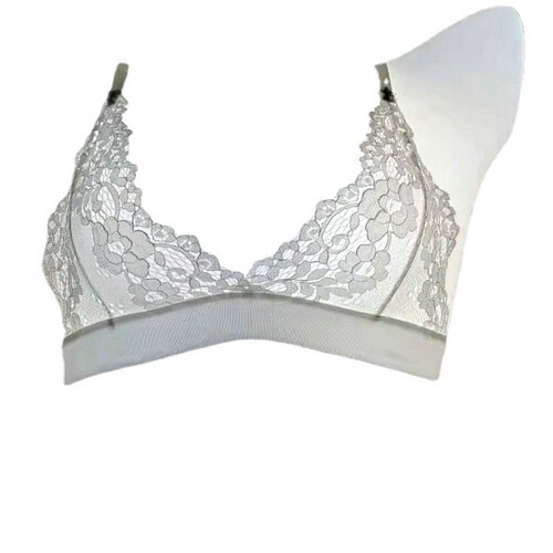 Cross-border women's feelings fun underwear new style temptation adjustable strap anti-flash no chest pad lace backless bra 