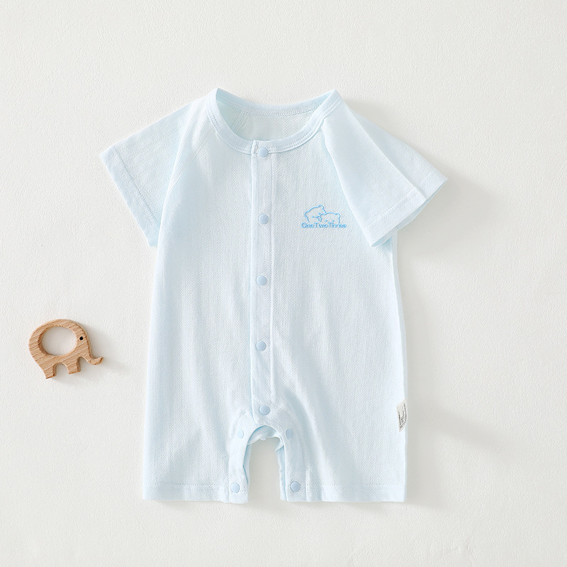 Summer Baby Jumpsuit, Ultra-Thin Short-Sleeved Romper, Breathable Baby Crawling Suit, Class a Pure Cotton Boneless Newborn Clothes Summer Baby Jumpsuit, Ultra-Thin Short-Sleeved Romper, Breathable Baby Crawling Suit, Class a Pure Cotton Boneless Newborn Clothes