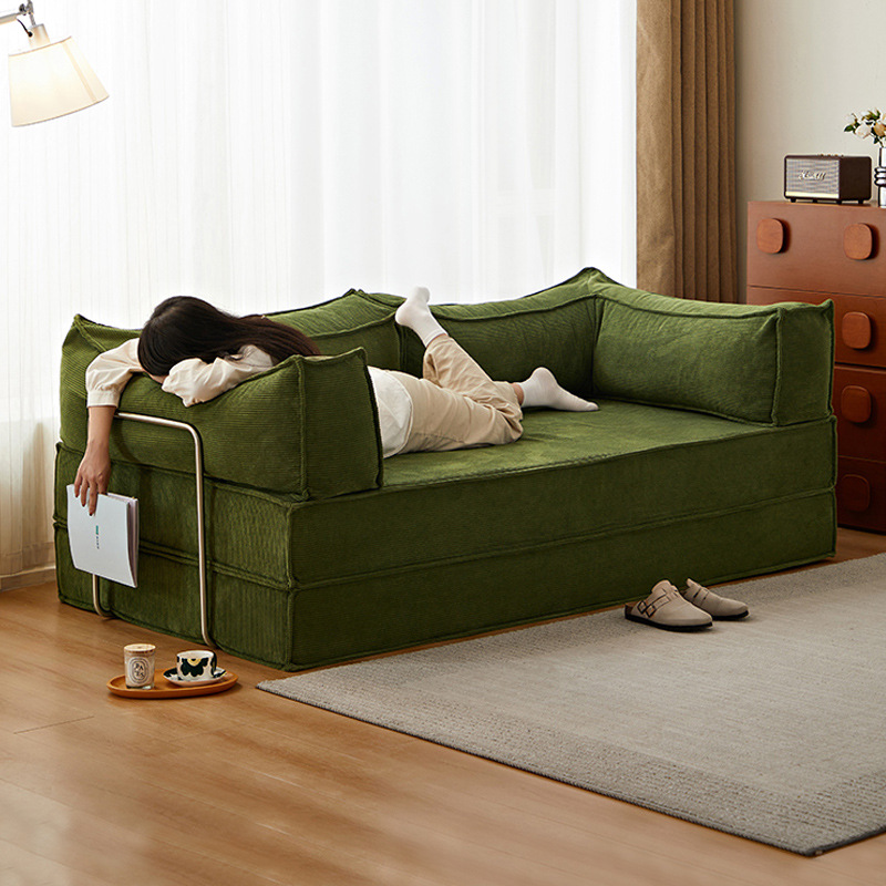 Sofá de compresión transfronterizo comercio exterior vacío sofá de seda retro línea recta sofá cama tela