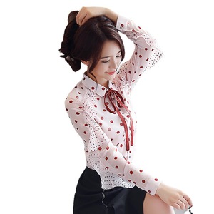 爆款好质量2021春季新款时尚女式衬衫重工制作波点衬衣女装上衣潮