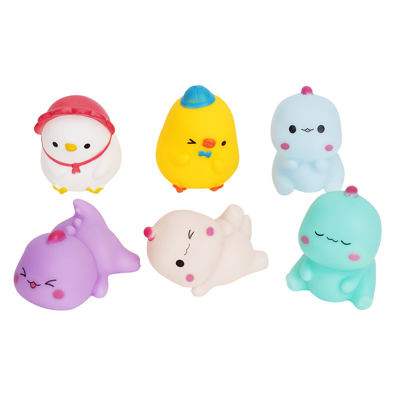 Bonitos mini dinosaurios patos niños juguetes de rompecabezas de agua para desprimir pellizco llamado juguetes de baño