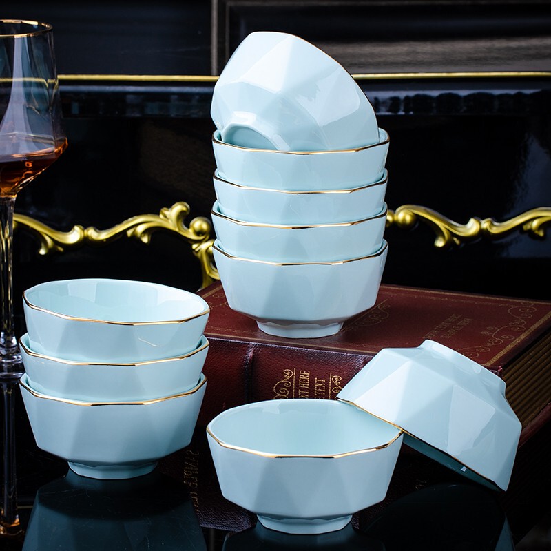 Ceramic Bowl Household 2024 New Underglaze Color Tableware suit Rice Bowl Soup Bowl Instant Noodle Bowl Large Bowl Lamen Noodle Bowl Household