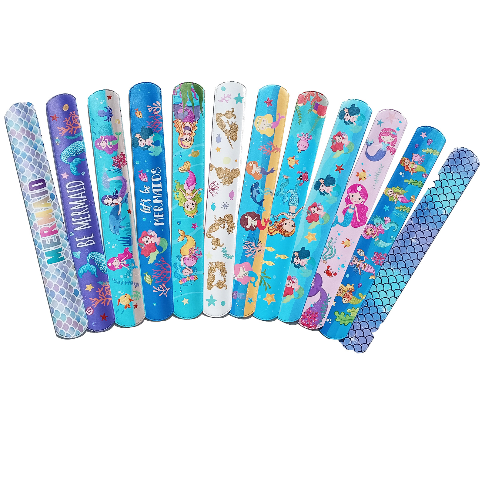 Nueva sirena Snap anillo correa de muñeca serie de sirena de dibujos animados correa de muñeca regalo de los niños Snap anillo